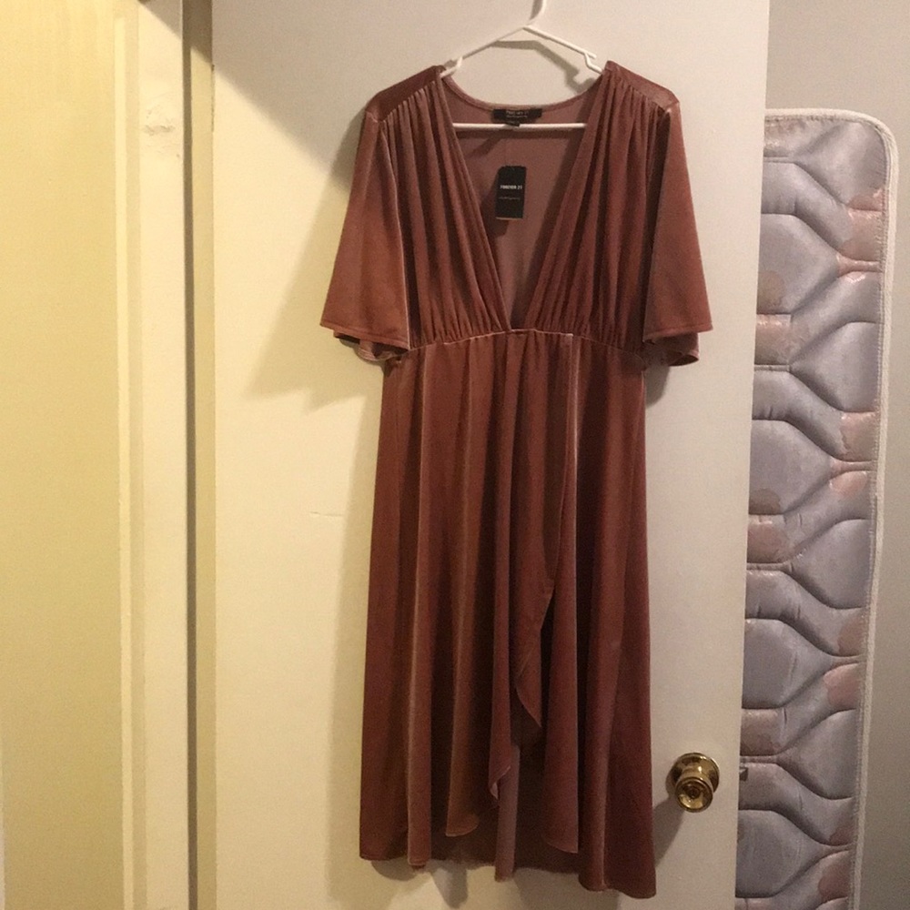 Pink velvet dress
